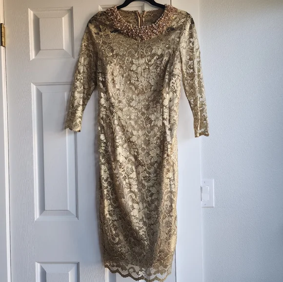 Teri Jon | Dresses | Teri Jon Cocktail Lace Midi Dress | Poshmark
